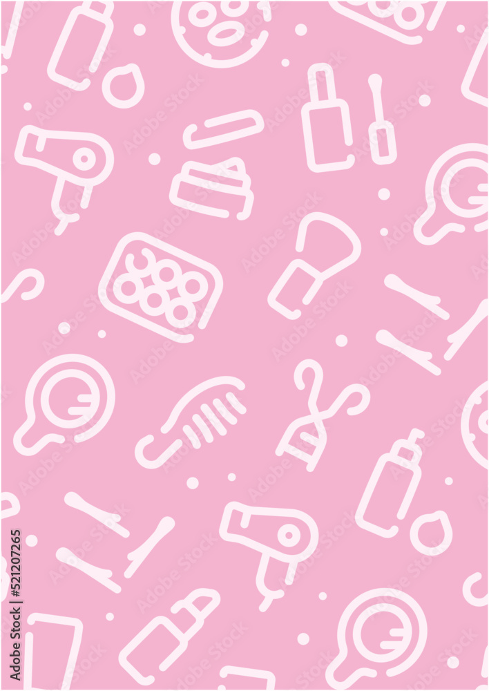 Beauty cosmetics pattern background for graphic design.A-size vertical. Beauty cosmetics pattern background for graphic design.A-size vertical.