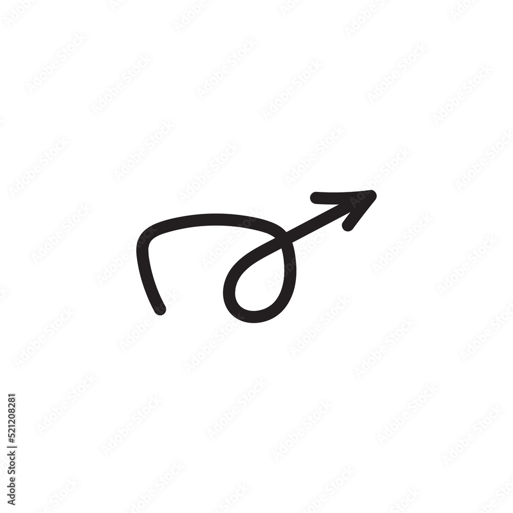 Isolated vector arrow drawn by hand on a white background Isolated vector arrow drawn by hand on a white background