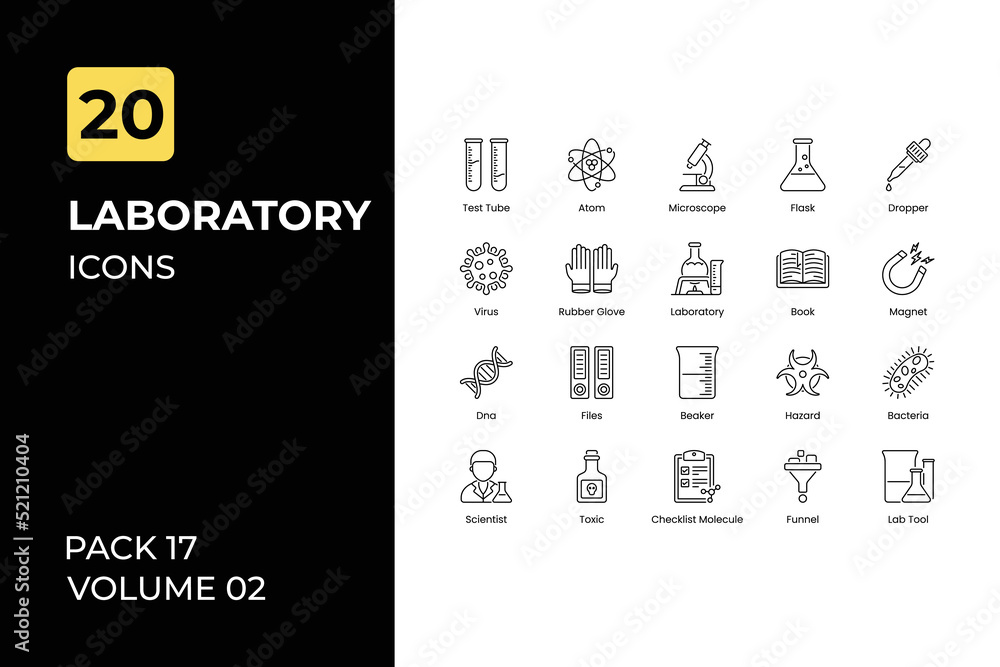 Laboratory icons collection. Set contains such Icons as chemistry experiment, science, and more