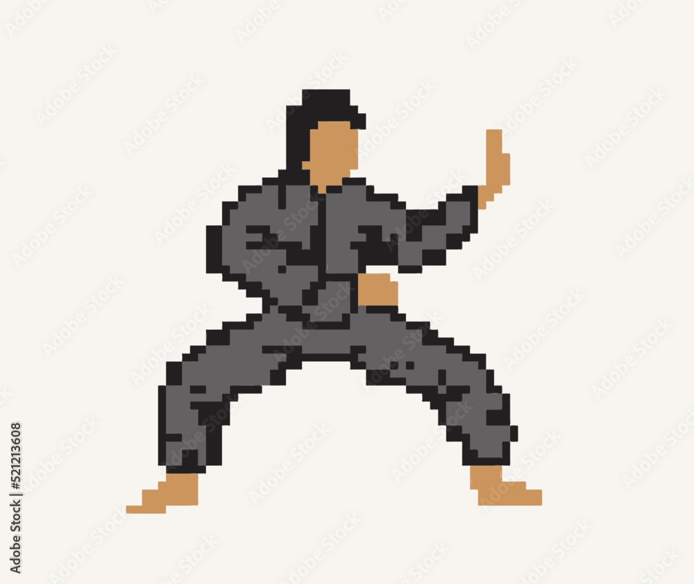 Obraz premium The Karate Boy Pixel Art