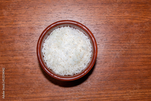 Delicious and fresh white rice bowl