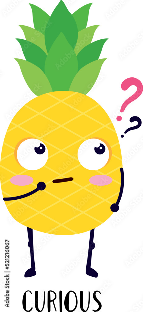 Fototapeta premium Pineapple Emotion, Emoji - curious