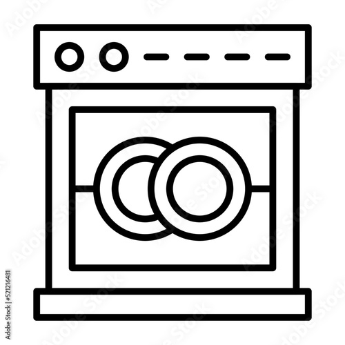 Dishwasher Line Icon