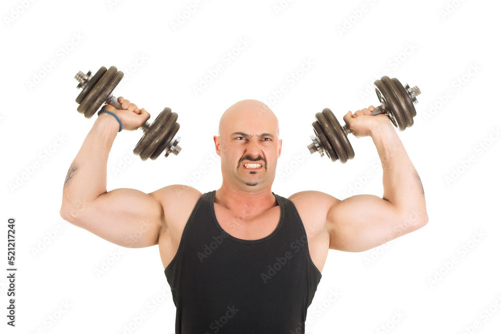 man with dumbbell