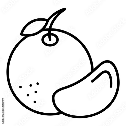 Mandarin Line Icon