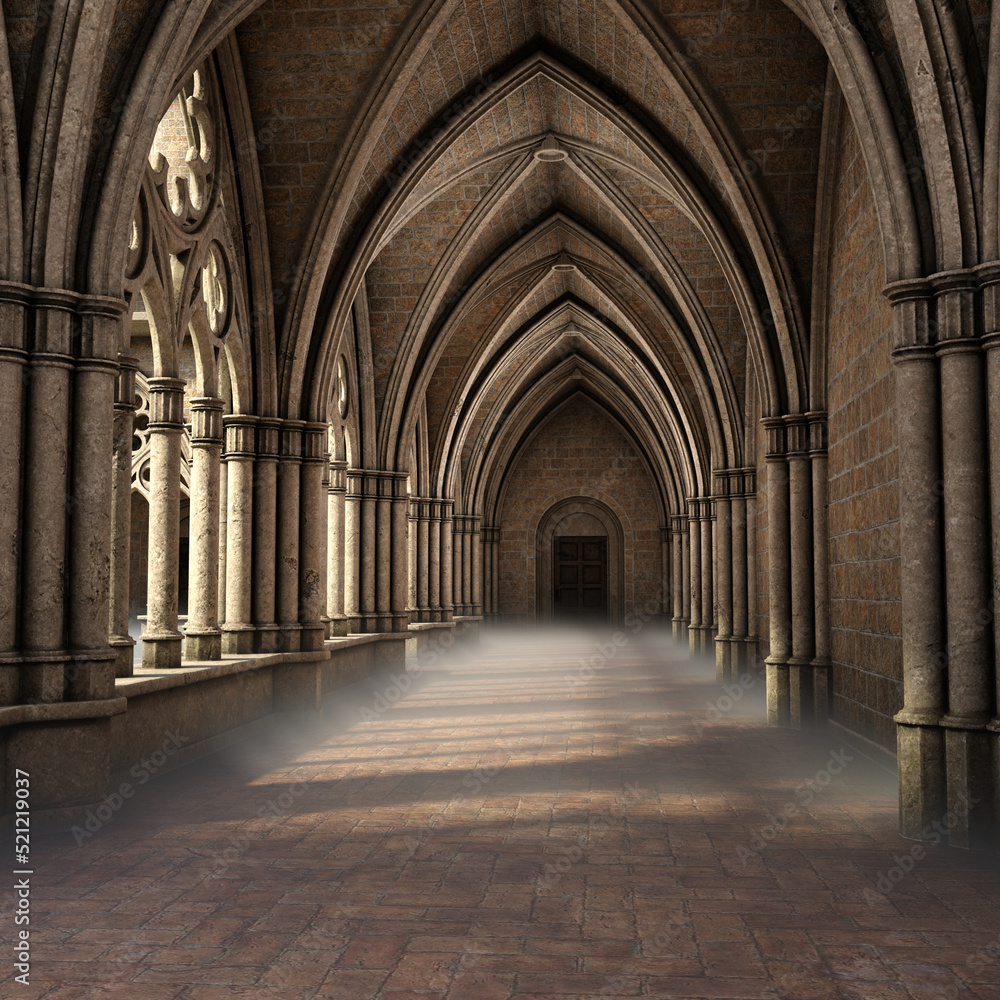 3d render of an ancient gothic courtyard 3d render of an ancient gothic courtyard