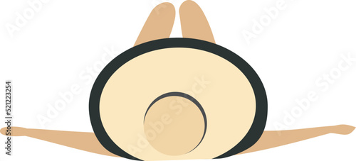 woman lying down with sun hat