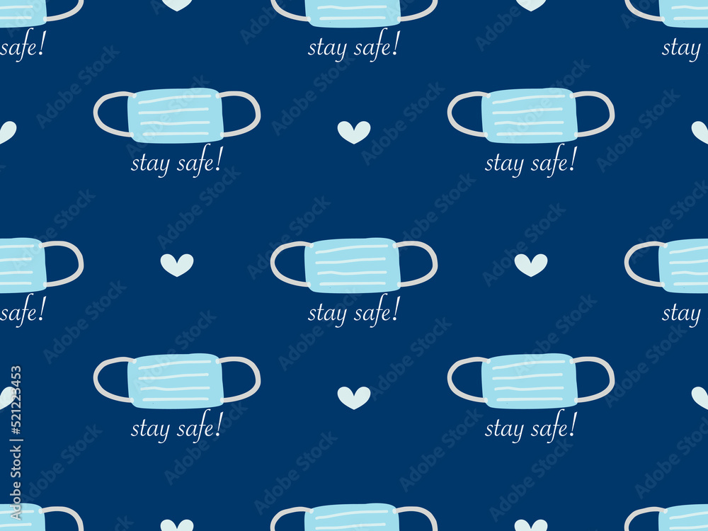 Mask cartoon character seamless pattern on blue background. Pixel style Mask cartoon character seamless pattern on blue background. Pixel style