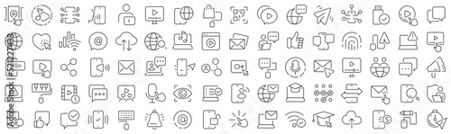 Set of web and internet line icons. Collection of black linear icons