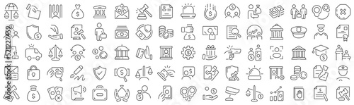 Set of illegal and corruption line icons. Collection of black linear icons