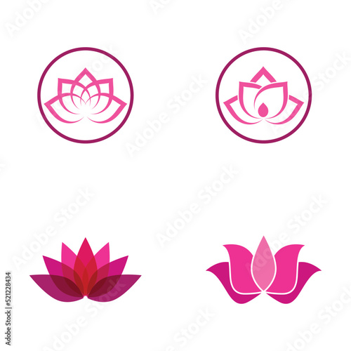 Beauty Vector lotus flowers design logo Template icon