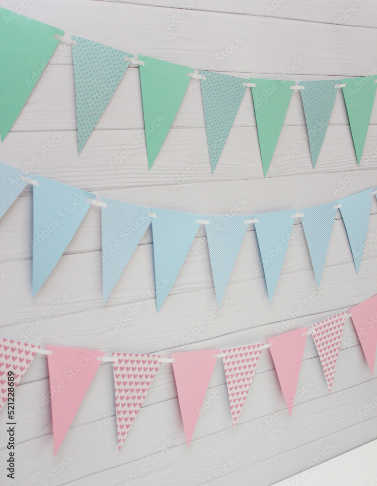 Obraz premium garland of paper flags, decor for the holiday