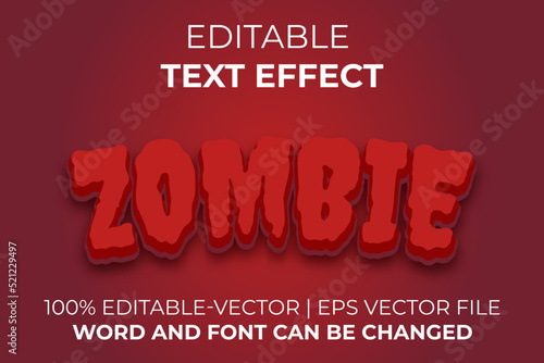 Zombie text effect, easy to edit
