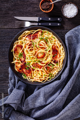 Fried turkey breast with gluten free pasta