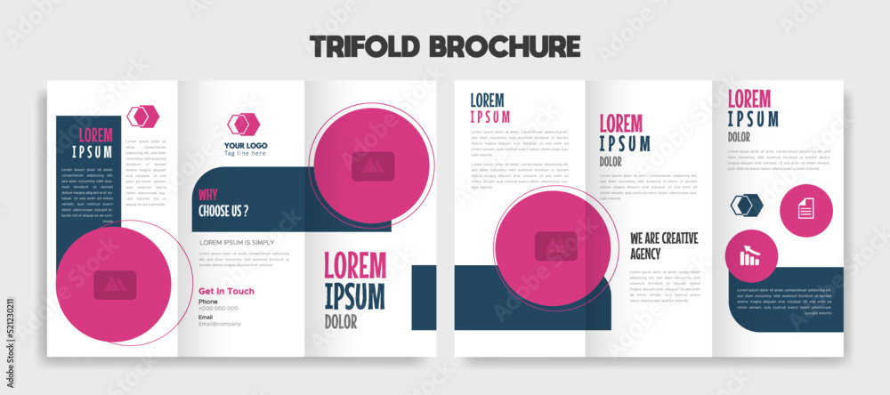 business creative editable trifold brochure template design vector	