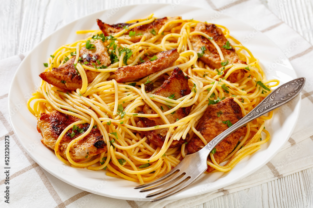 Fried turkey breast with gluten free pasta Fried turkey breast with gluten free pasta