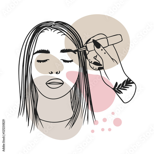 Eyebrow correction, microblading, permanent makeup, tattoo machine, ink