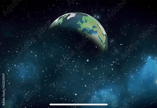 Beautiful planet Earth in the space for backgrounds