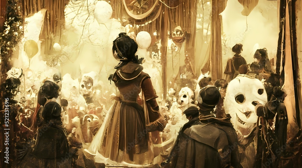 Masked Ball wallpaper illustration abstract Stock Illustration | Adobe