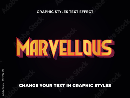 MARVELLOUS SUPERHERO LOGO GRAPHIC STYLES TEXT EFFECT