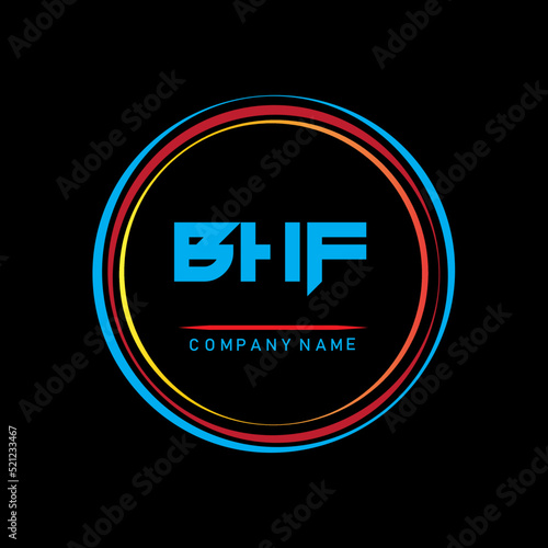 BHF letter logo design ,BHF letter in circle shape ,BHF creative three letter logo ,logo with three letters ,BHF  circle letter ,BHF letter vector design logo , photo