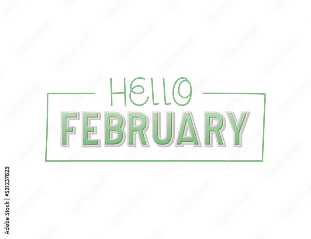 illustration of hello february