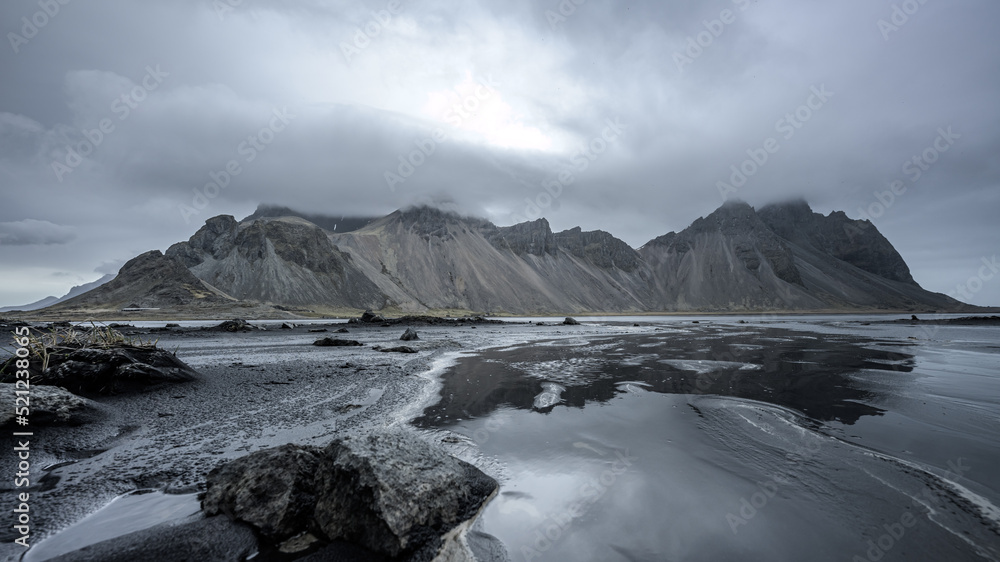Vestrahorn is the most famous black sand beach in Iceland