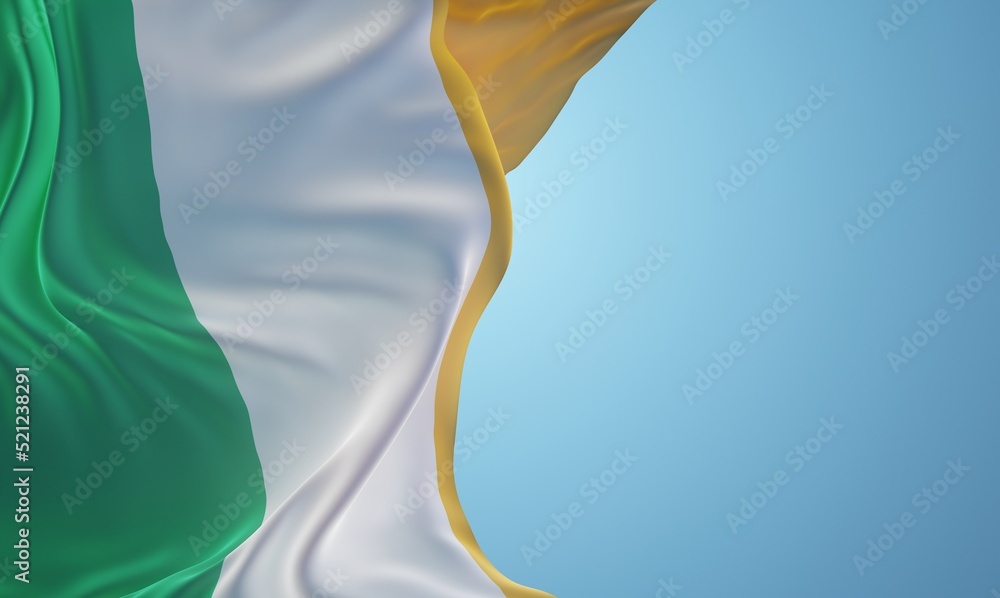 Naklejka premium Abstract Ireland Flag 3D Render (3D Artwork)