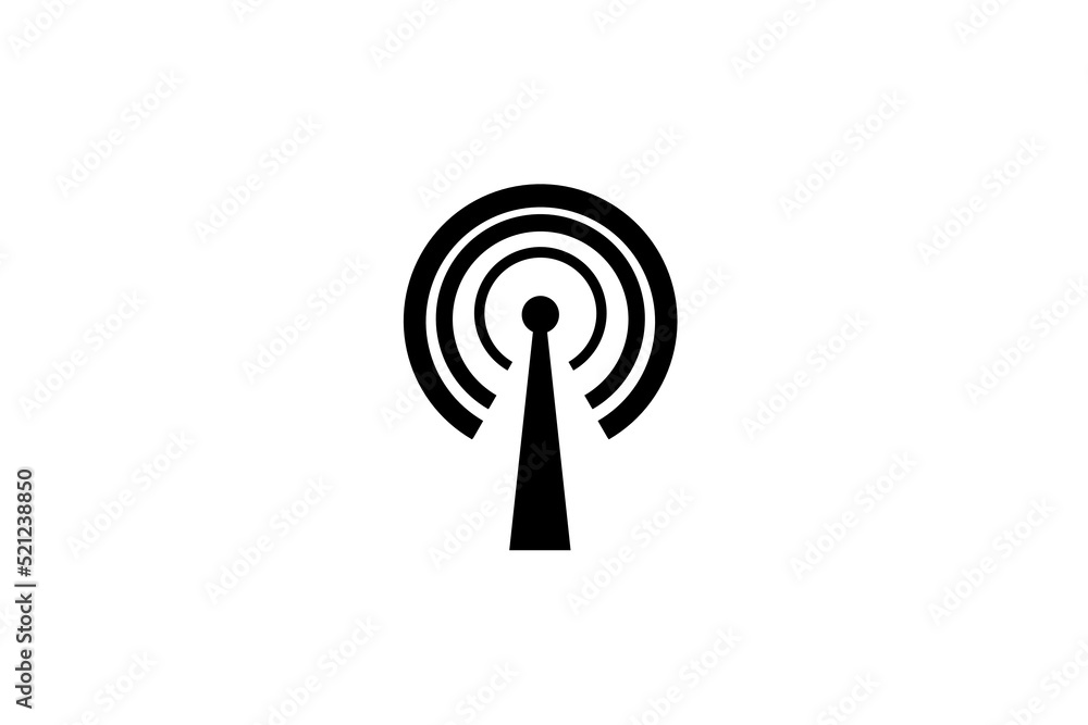 3D wifi sign symbol black white background isolated 3D wifi sign symbol black white background isolated