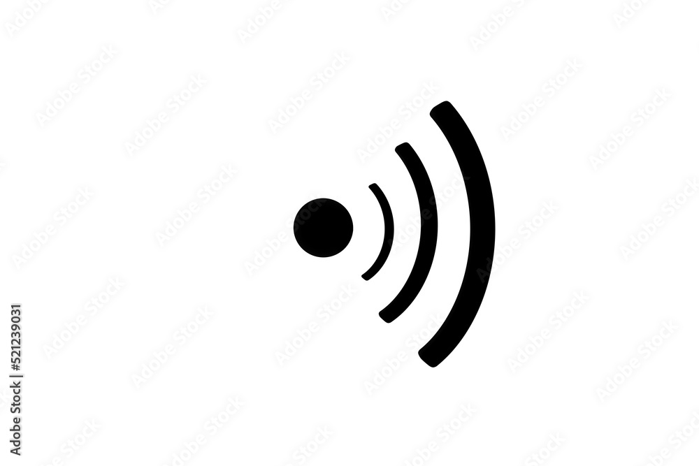 3D wifi sign symbol black white background isolated 3D wifi sign symbol black white background isolated
