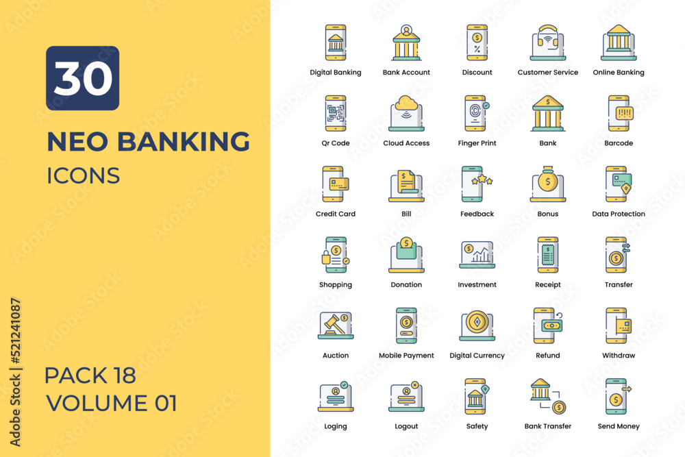 Neo Banking icons collection. Set contains such Icons as online bank, bank, online money, and more Neo Banking icons collection. Set contains such Icons as online bank, bank, online money, and more