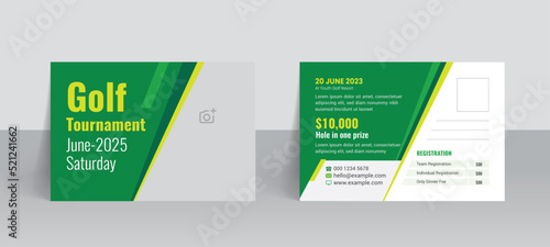 Golf tournament postcard template and annual design