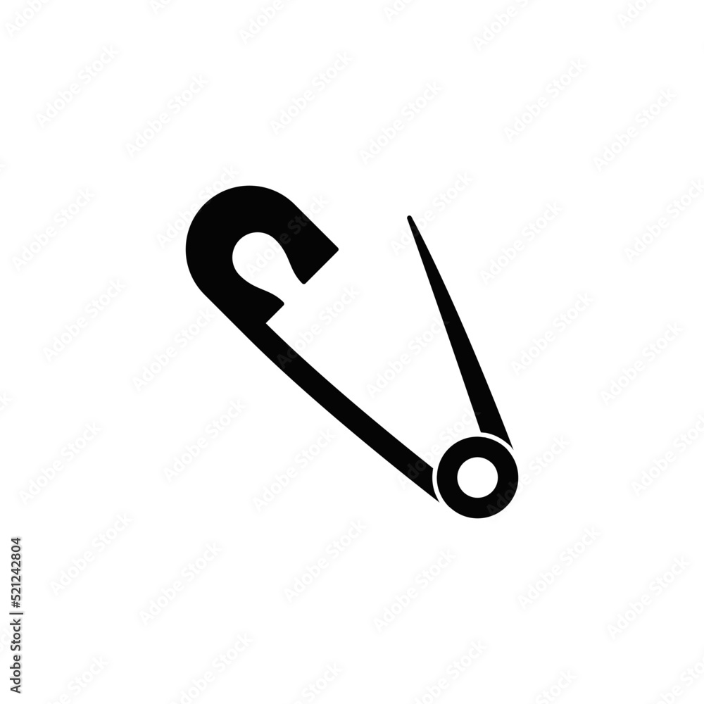 safety pins icon in black flat glyph, filled style isolated on white background safety pins icon in black flat glyph, filled style isolated on white background