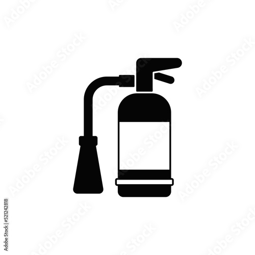 extinguisher icon in black flat glyph, filled style isolated on white background