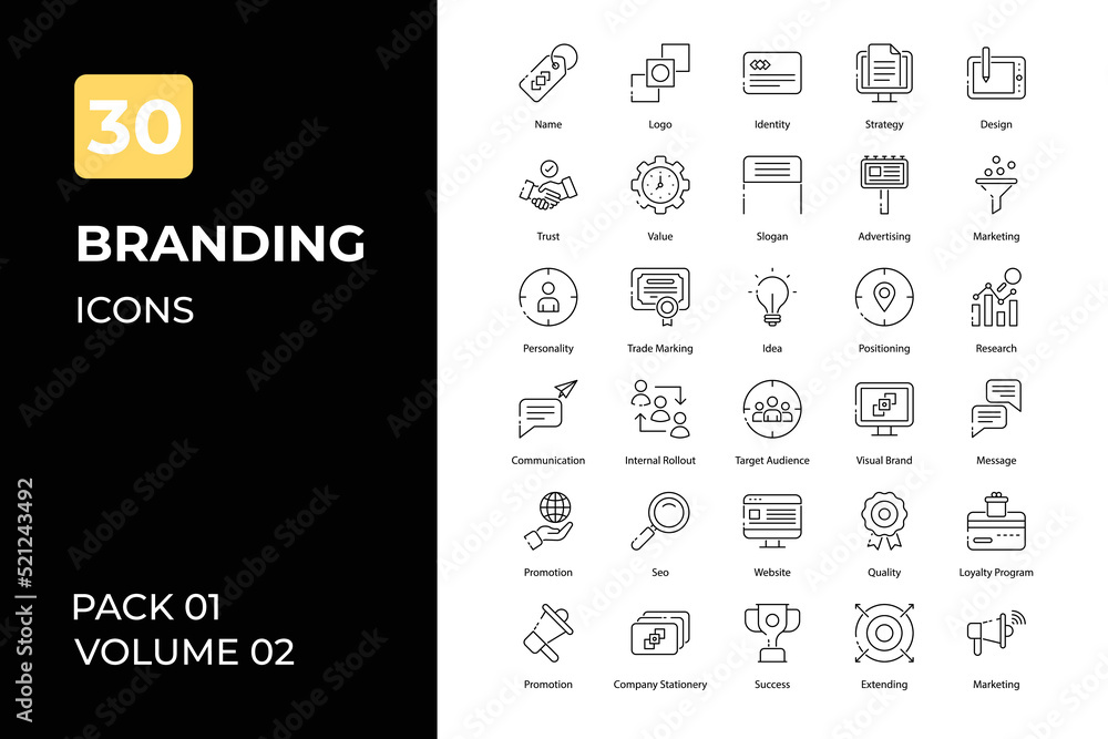 Branding icons collection. Set contains such Icons as company branding, branding card, business card, and more