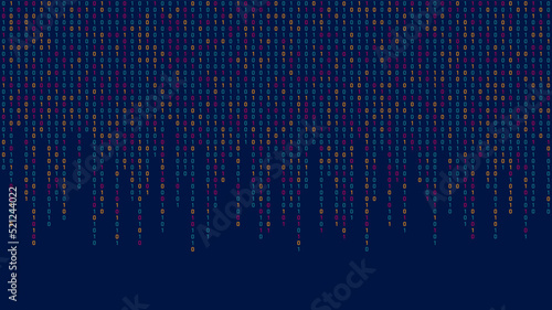 Binary code abstract technology background. Global network