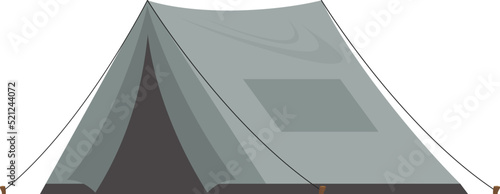 Large dark green tent. Isolated. Vector illustration.