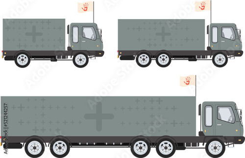 Car with boxes for humanitarian aid. isolated. vector illustration.