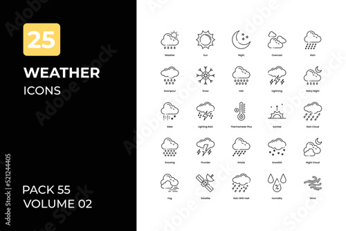 weather icons collection. Set contains such Icons as sunny, summer, winter, spring, and more