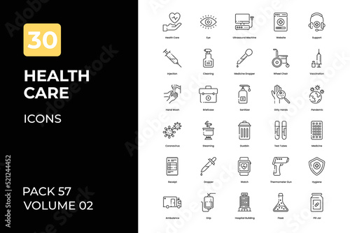 health care icons collection. Set contains such Icons as bandge, hospital, medical, and more