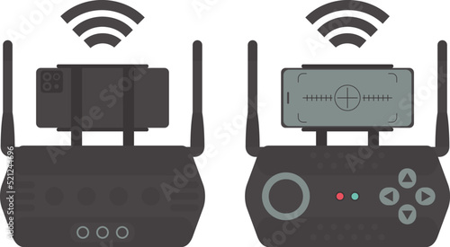 Remote control for drone and quadcopter. Isolated. Vector illustration.