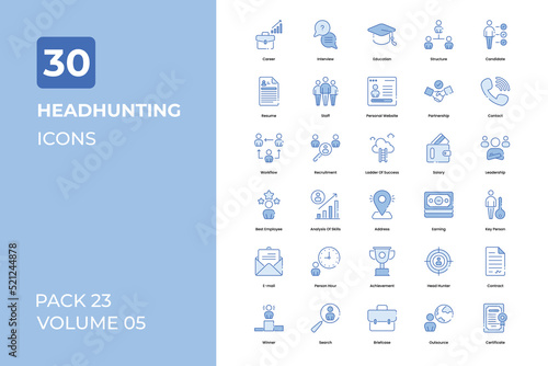 Headhunting icons collection. Set contains such Icons as business, business trade, and more photo