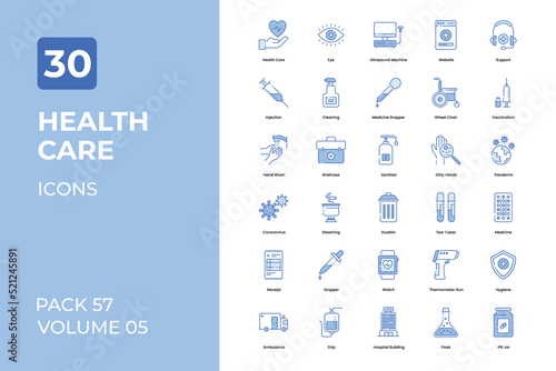 health care icons collection. Set contains such Icons as bandge, hospital, medical, and more