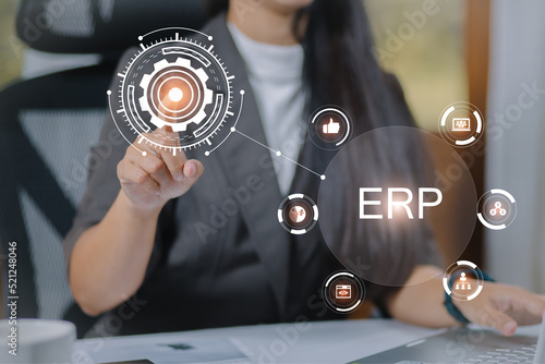 Wallpaper Mural Enterprise Resource Planning ERP Corporate Company Management Business Internet Technology Concept. Torontodigital.ca