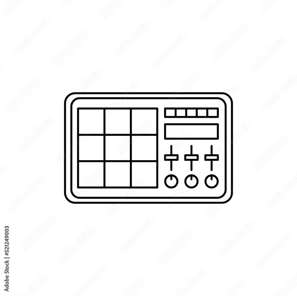 Music editing, sound mixer icon in line style icon, isolated on white background Music editing, sound mixer icon in line style icon, isolated on white background