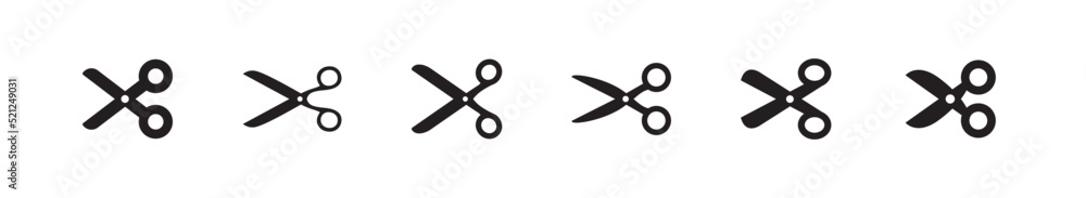 Scissors icon set. Simple pictogram. Isolated. Scissors icon set. Simple pictogram. Isolated.