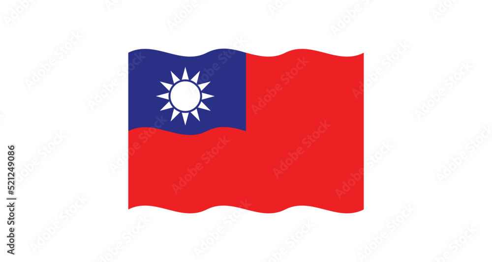 Flag of Taiwan. Republic of China. Taiwanese national symbol.
