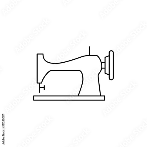 Sewing machine icon in line style icon, isolated on white background
