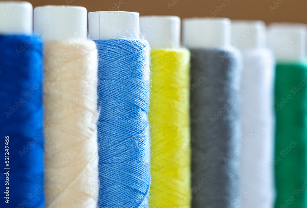 macro photography of multi-colored skeins of thread for sewing macro photography of multi-colored skeins of thread for sewing