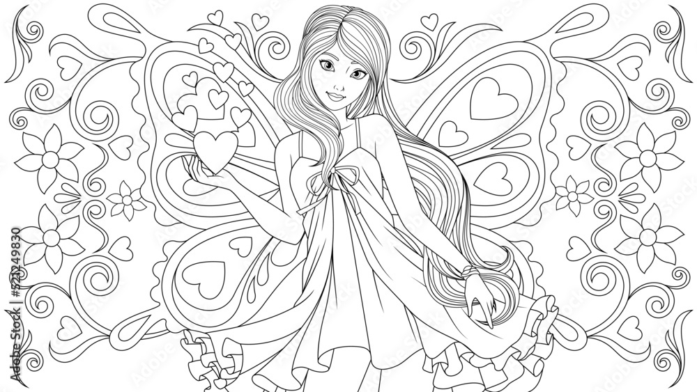 Vector illustration, cute beautiful fairy Vector illustration, cute beautiful fairy